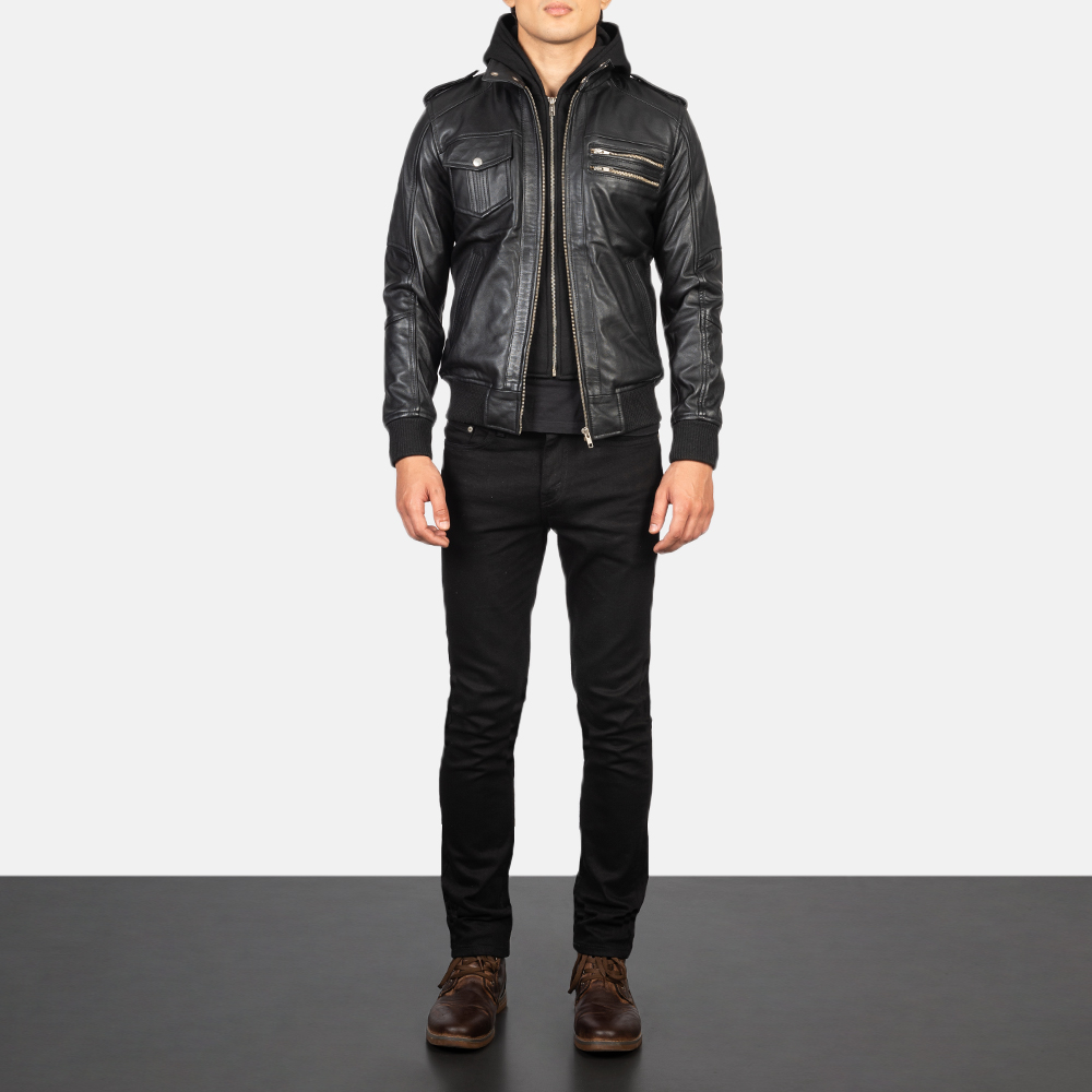 Men's+Bravado+Black+Hooded+Leather+Bomber+Jacket+Full+Length-2-1634133553727